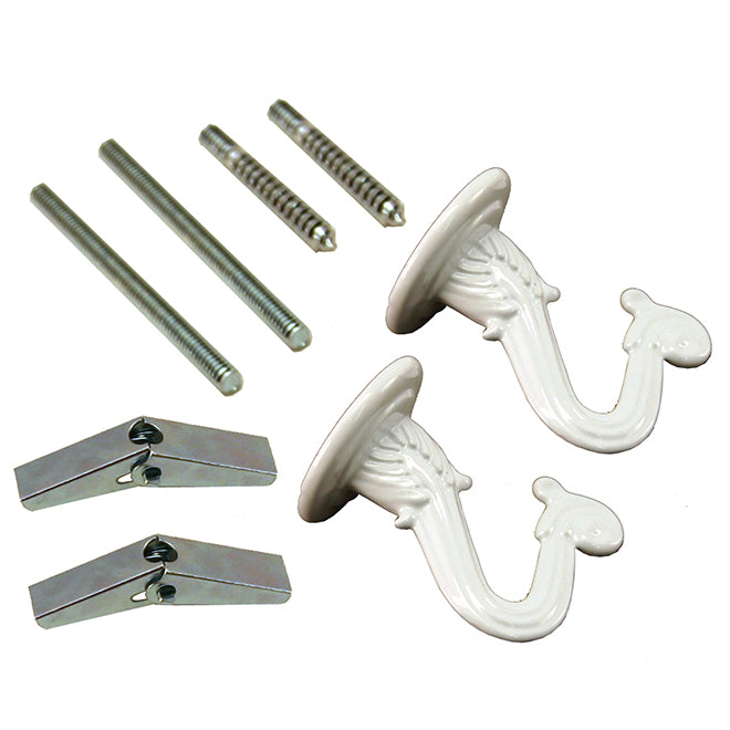 Atron Wall and Ceiling Swag Hook Kit - Universal - White - 2 Per Set-