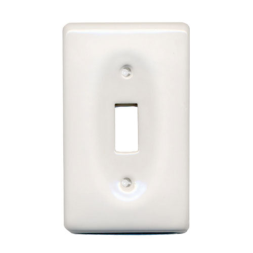 Atron Decorative Toggle Plate - Porcelain - White-