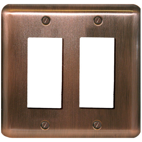 Double-Gang Wall Plate - "Elite" - Oiled Bronze-
