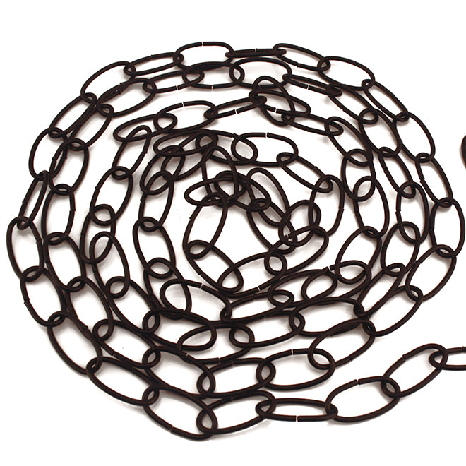 Atron Heavy Duty Oval Link Chain - Black - 8-Gauge - 12-ft L-