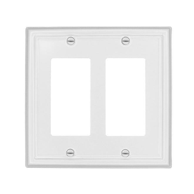 Double-Gang Wall Plate - "Estate" - White-