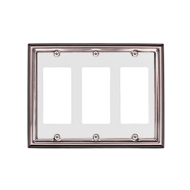 Atron Estate White On Satin Nickel Triple Rocker-