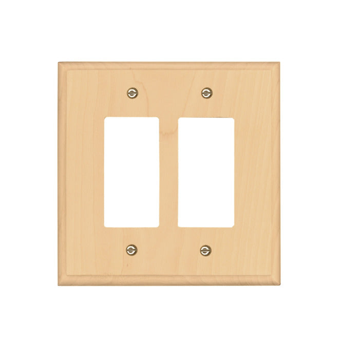 Atron 2-Gang 1-Pack Unfinished Wood Decorator Standard Wall Plate-