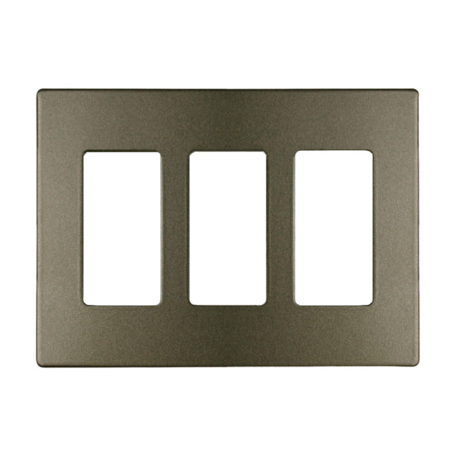 Atron 3-Gang 1-Pack Black Decorator Screwless Standard Wall Plate-