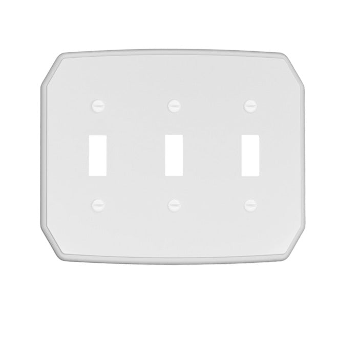 Atron 3-Gang 1-Pack White Toggle Standard Wall Plate-
