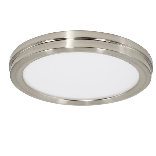 allen + roth 2-Pack 14-in LED Brushed Nickel Flush Mount Ceiling Light-