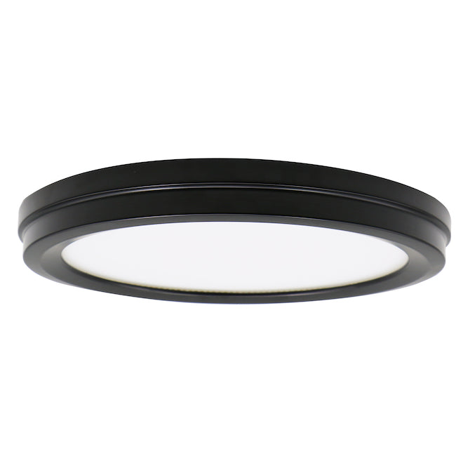 allen + roth 2-Pack 14-in LED Matte Black Flush Mount Ceiling-