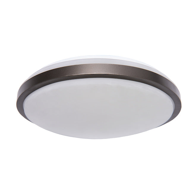 Project Source Round Flush Mount Ceiling Fixtures - LED - 12-in - Metal/Acrylic - Oil Rubbed Bronze - Pack of 2-