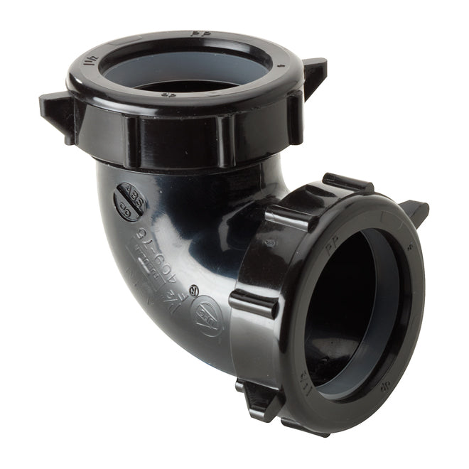 Plumb Pak - 1-Pack - 1 1/2-in - ABS Elbow - 90° - Black -