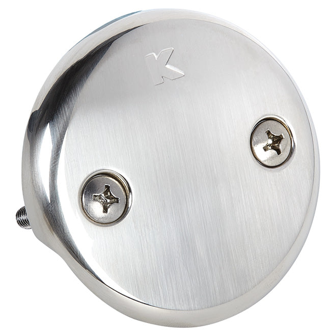 Plumb Pak 2-Hole Brushed Nickel Overflow Plate - 4.34-in ID - Each