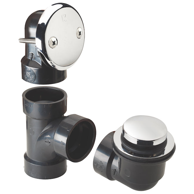 Plumb Pak 1.5-in - Polished Chrome - Diameter Bathtub Drain Kit with Foot Lock - Each