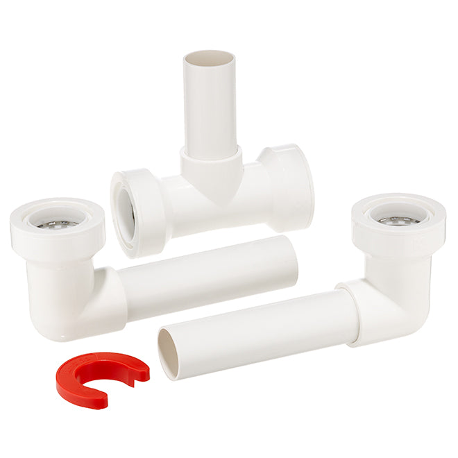 PVC Double Bowl Sink Central Outlet - 16" x 1 1/2" - Each