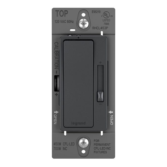 Legrand radiant 1-Switch 450-watt Single pole Graphite Indoor Rocker Dimmer-Each