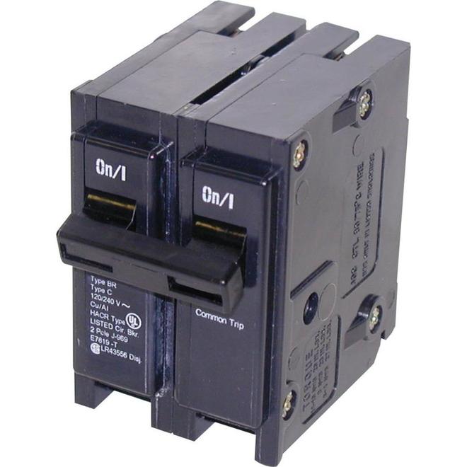 120/240 VAC 50 A BR Circuit Breaker 2 Pole Plug-In-Each