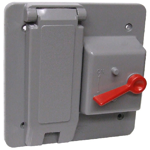 2-Gang Rectangle Plastic Weatherproof Electrical Box Cover-Each