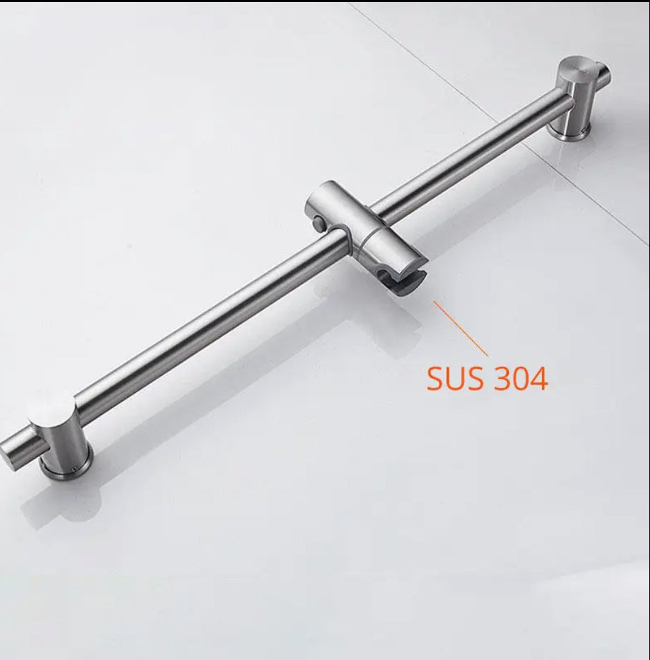Round Single-Setting Slide Bar Adjustable Wall Mounted Brushed Nickel Finish