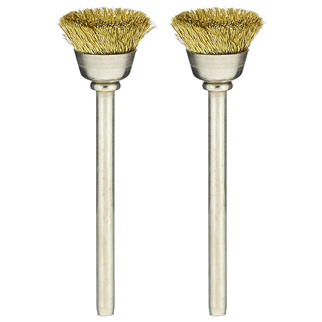 Dremel Brass Brush - 1/2-in Dia - 1 63/64-in L - 1/8-in Round Shank - 2 Per Pack - Each