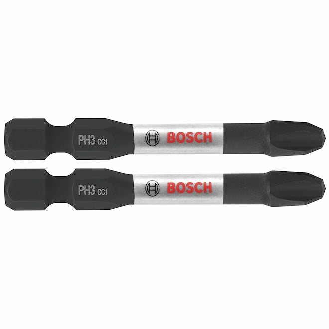 Bosch Impact Drill/Driver 2-in #3 Phillips 2-Bit Set - Steel - Hex Shank - Each