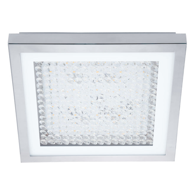 Eglo Acolla LED Modern Square Ceiling Light - 16-W - 12.6-in - Chrome-