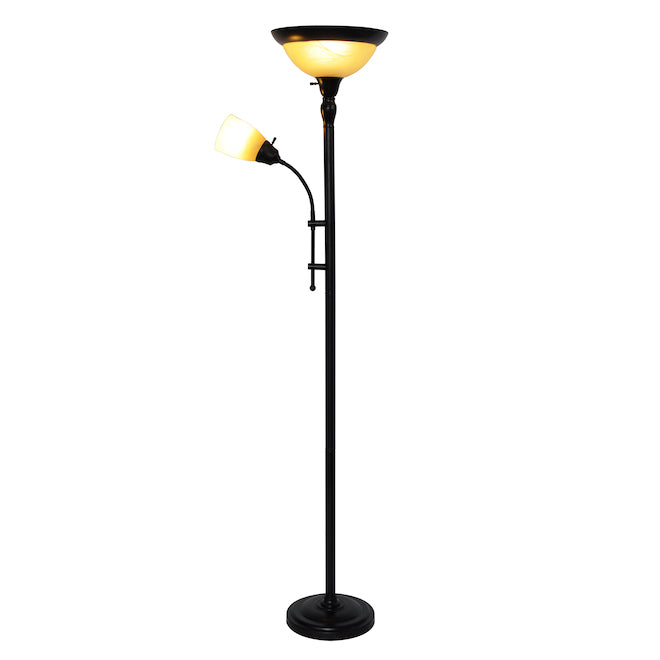 Oil-Rubbed Bronze Floor Lamp with Reading Light - 71.5-in-