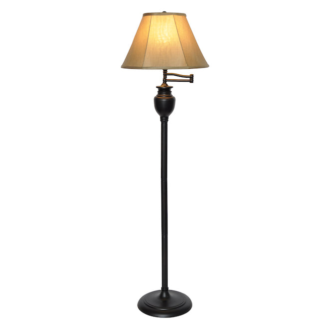 Oil-Rubbed Bronze 58-in Floor Lamp with Swing Arm-