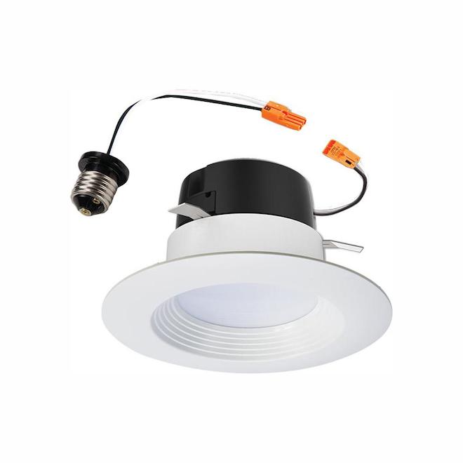 Halo 4-in Canless Retrofit Round Baffle - White - Dimmable-