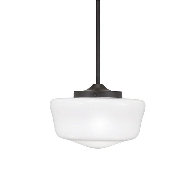 Kichler Westwood 11.5-in dia Old Bronze Mini Pendant Light with White Shade-