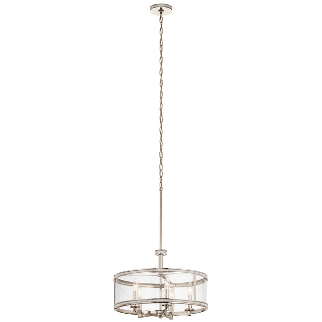Kichler Lighting Angelica 5-Light Polished Nickel Clear Glass Pendant Light-