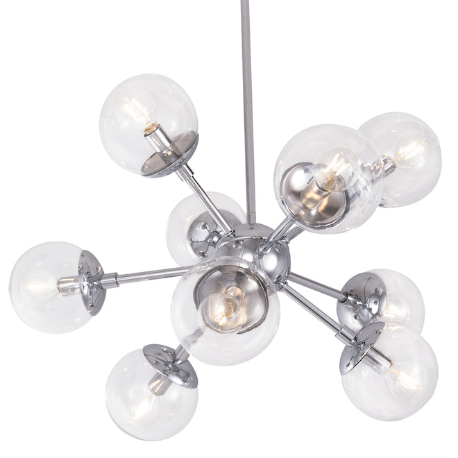 Kichler Lighting 9-Light Polished Chrome Clear Glass Pendant Light-