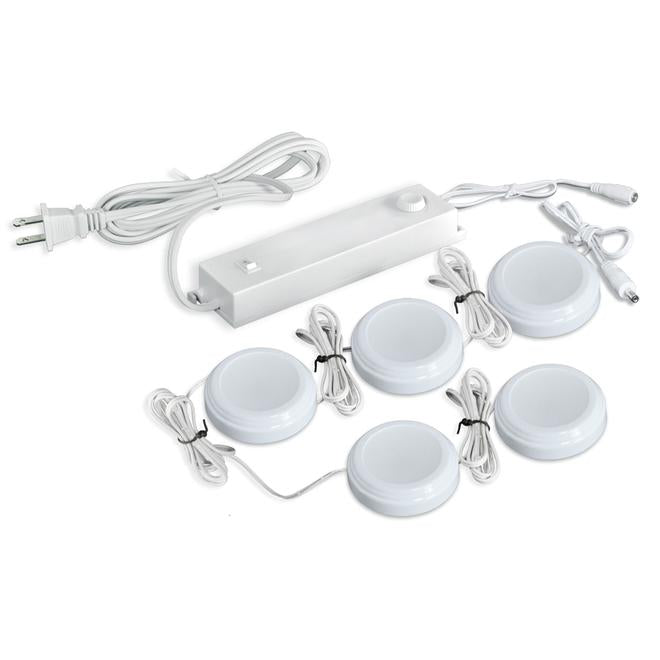 Ecolight Sunrise 2.5-in Plug-in LED Puck Light Kit - 5-Pack-