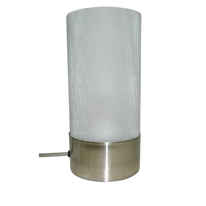 3-Way Table Lamp - 10-in - Opal Glass - Brushed Nickel-