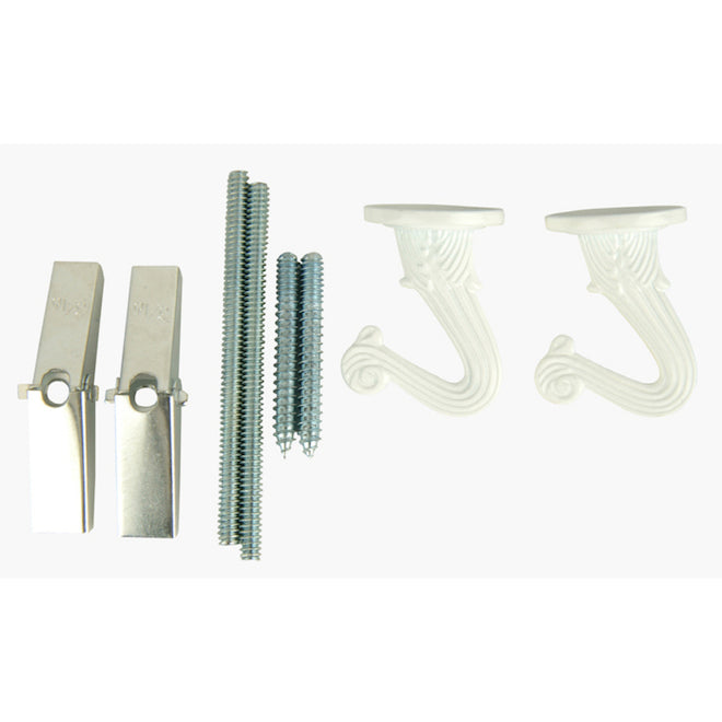 Portfolio 2 Hooks White - Metal Ceiling Hook Kit-