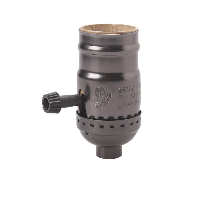 Lite Bronze Plastic Socket Lamp with Turn Knob 250W 1-Pack-