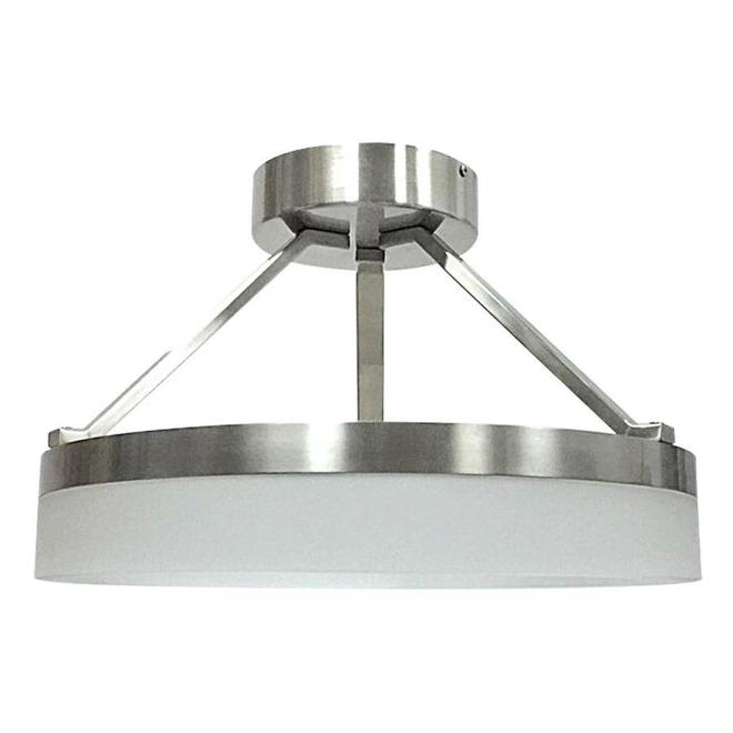 Semi-Flush Mount Ceiling Light - Integrated LED - 10-in x 11.95-in - Acrylic - Brushed Nickel-