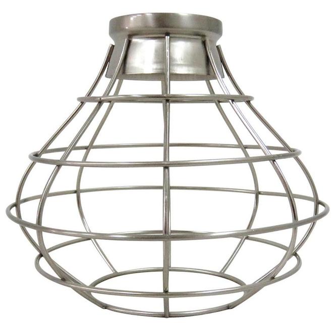 Style Selections 8.38-in H 8.38-in W Brushed Nickel Wire Industrial Cage Pendant Light Shade-