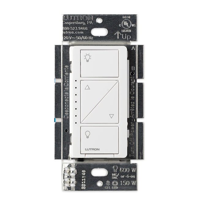 Lutron Caseta 3-Way 120V Single Pole Wireless White Plastic Dimmer - 2-in x 4.6-in x 0.25-in-Each