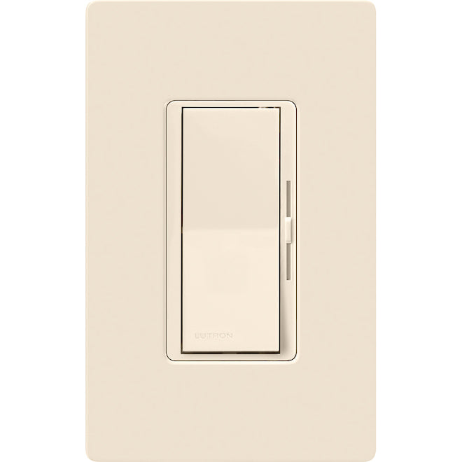 Lutron Diva Dimmer Switch for Dimmable LED/Halogen/Incandescent Bulbs SP or 3-Way Almond-Each