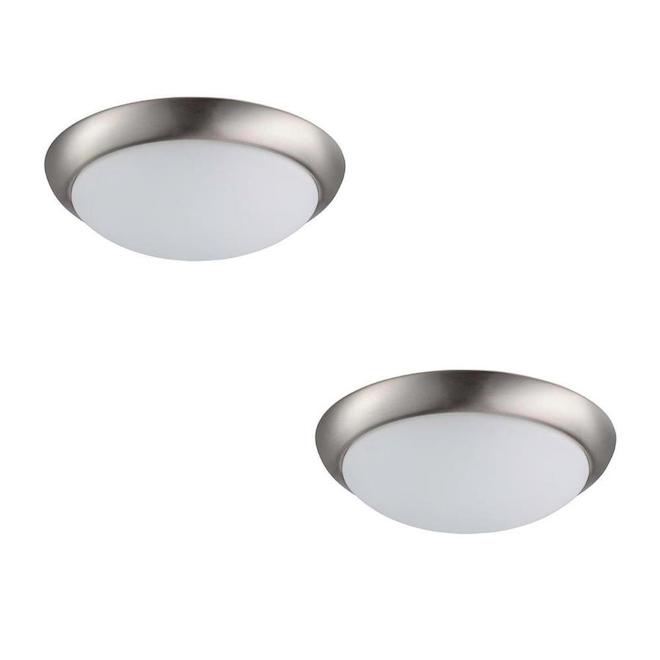 Prominence Home 13-in W Brushed Nickel Integrated LED Flush Mount Light - 2-Pack-