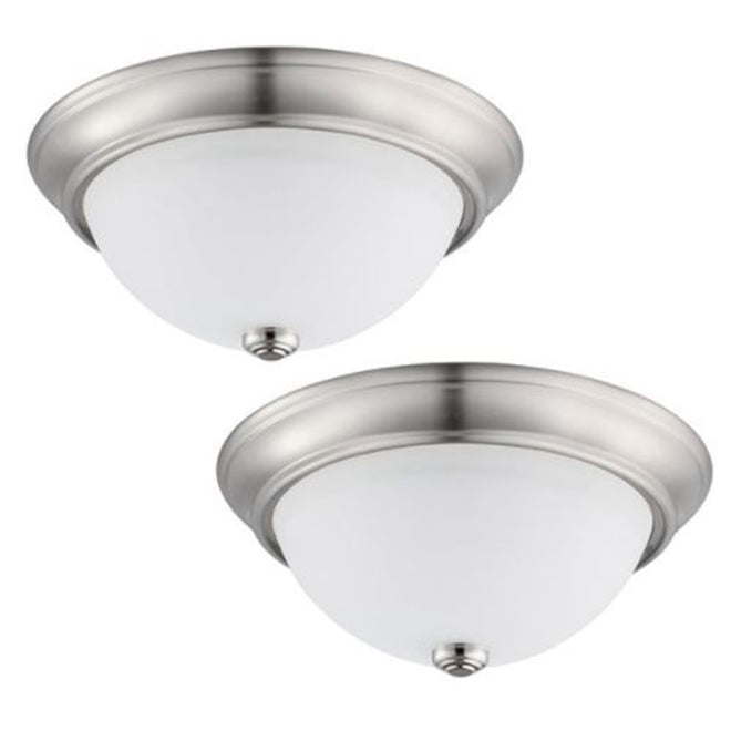 Prominence Home 13-in Integrated LED Flush Mount Light - Brushed Nickel - 2/Pack-