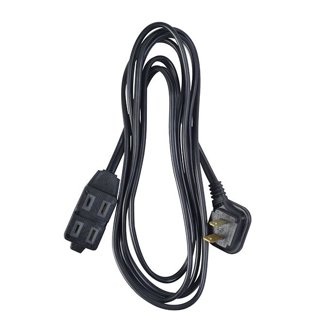 Interior Extension Cord - Thin Plug - PVC - 8' - Black-Each
