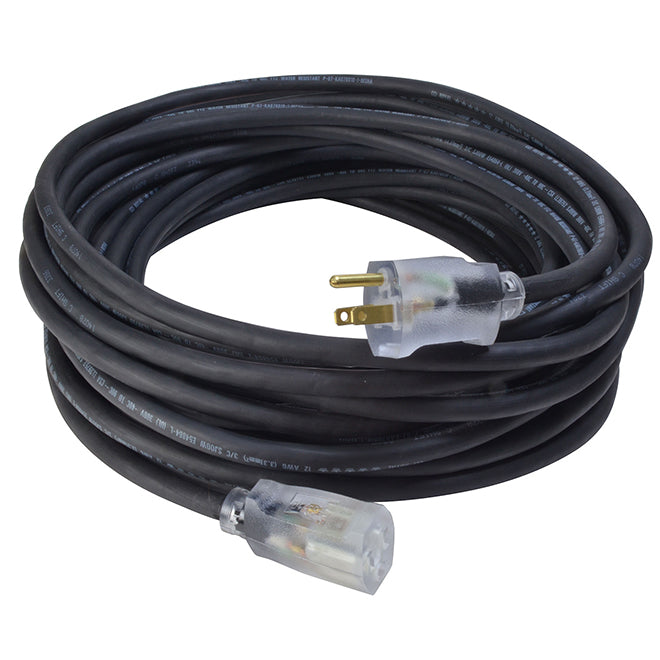 Outdoor Extension Cord - 12/3 - 80' - Black-Each