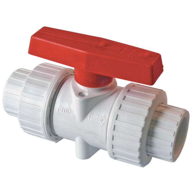1/2-in Dia. PVC SCH 40 Socket In-Line Ball Valve - Each