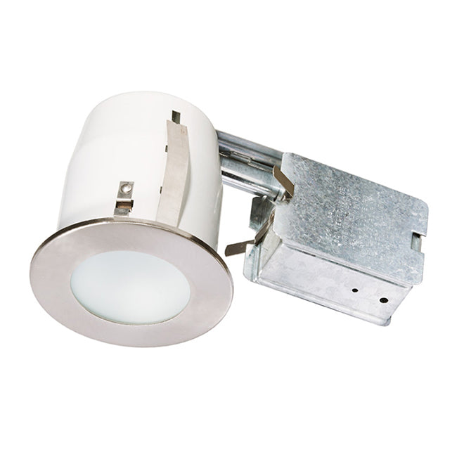 Bazz Recessed Dimmable Light For Damp Locations - 3 7/8-in dia Brushed Chrome - GU10 35-Watt Halogen Bulb-