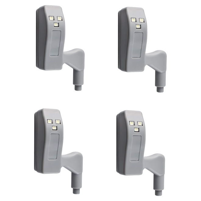 LED Battery-Operated Under-Cabinet Lights - 4 Pack - Grey-