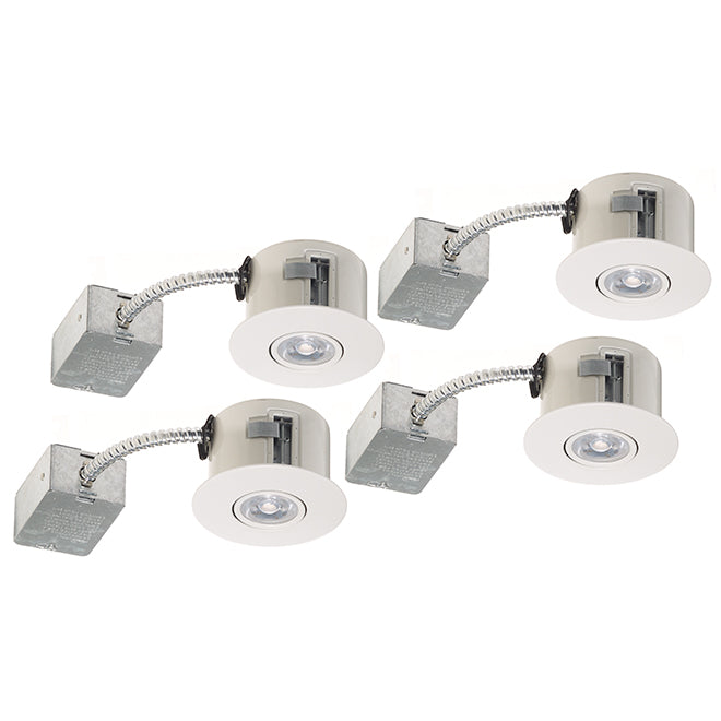 Recessed Lights - 7W LED - 3 7/8" - Matte White - 4/Pk-