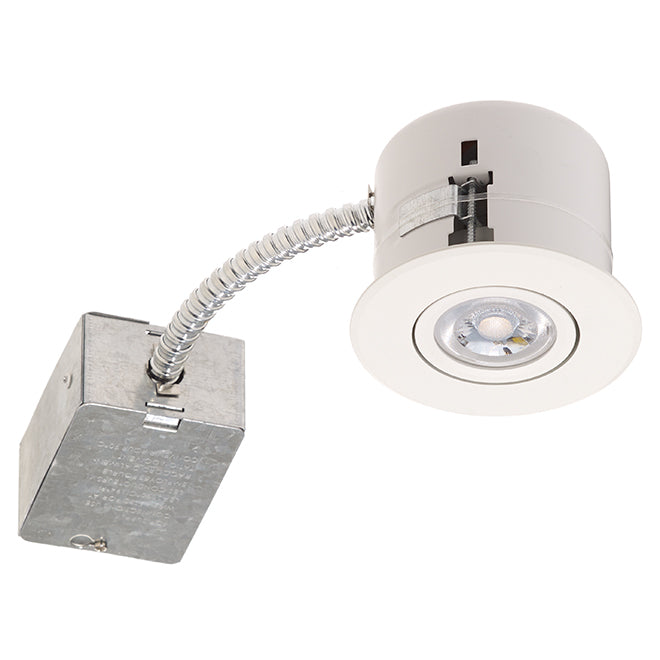 Recessed Light - 7W LED - 3 3/8" - Matte White-