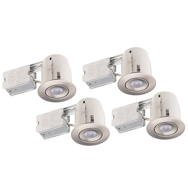 Dimmable Recessed Light - 7W LED PAR20 - Brushed Steel -4/Pk-