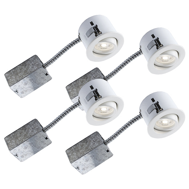 BAZZ Flex3 Recessed Light Kit - 50 watts - Dimmable - 4-Pack - White-