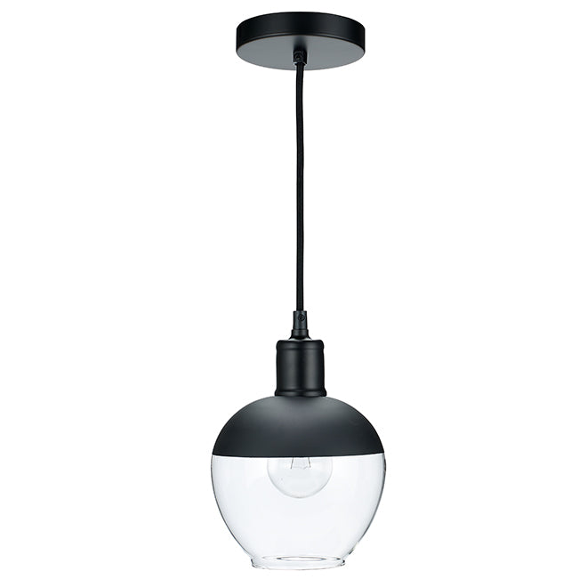 Bazz - Pendant - 1 Light - Clear Glass Globe - Black-