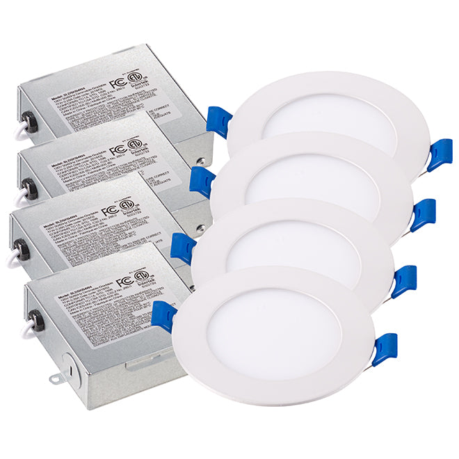Bazz Recessed Light Kit - Dimmable - 4.25-in - White - 4-Pack-